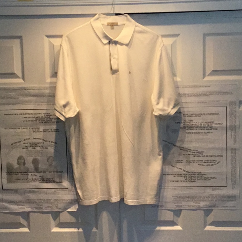 BURBERRY Mens short sleeve cotton polo shirt. Classic Equestrian BURBERRY  Logo.